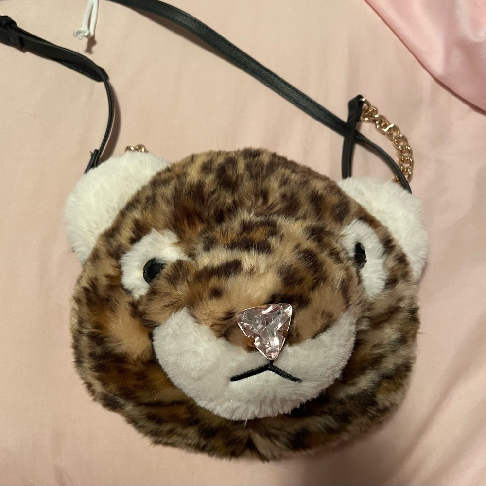 ALDO Cheetah Print Bear Purse Crossbody Novelty Bag with Gem stone Kids